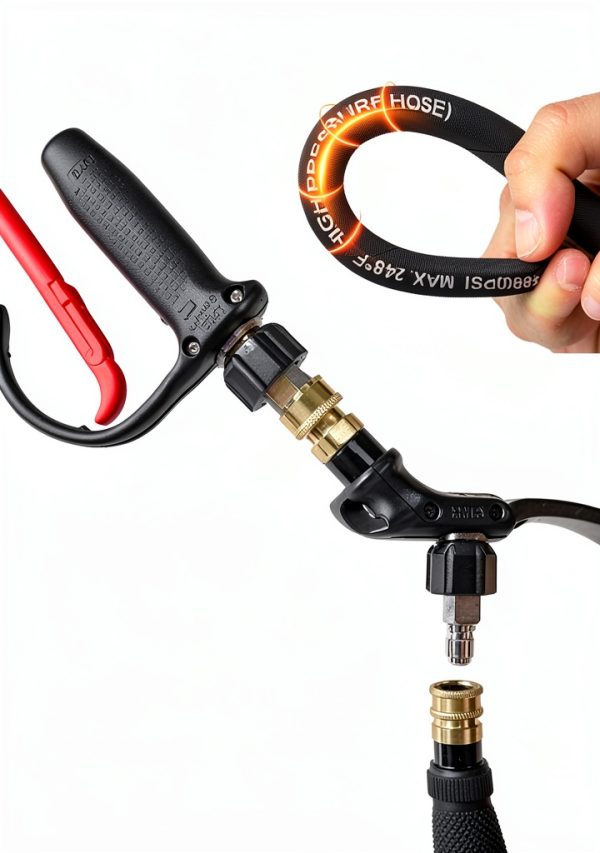 Industrial Pressure Washer Hose 3/8" Black Steel-7
