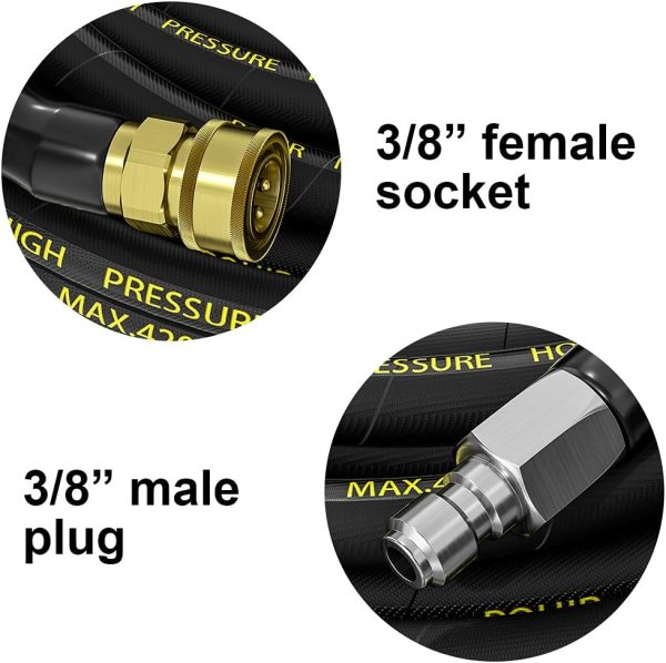 POHIR 25FT Pressure Washer Hose Steel Braided-6