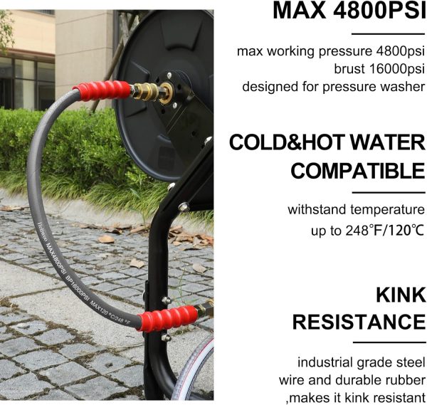 Heliwoo Pressure Washer Hose Alloy Steel Quick Connect 3/8-1