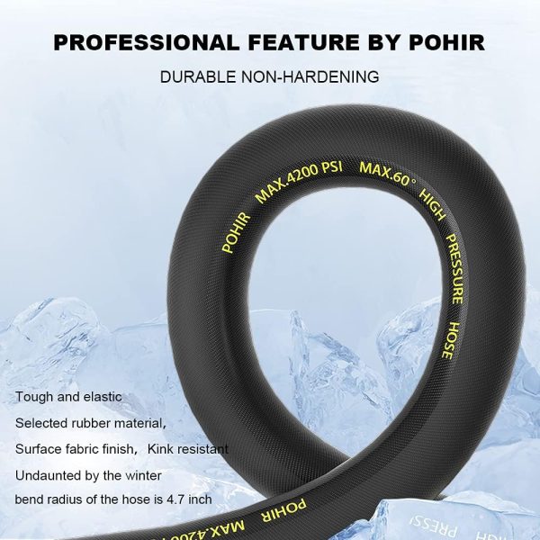 POHIR 25FT Pressure Washer Hose Steel Braided-5