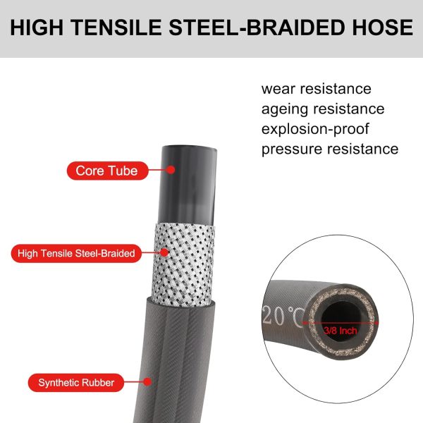 Heliwoo Pressure Washer Hose Alloy Steel Quick Connect 3/8-2