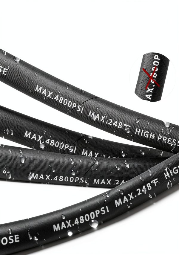 Industrial Pressure Washer Hose 3/8" Black Steel-6
