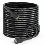 BEEWEEL Pressure Washer Hose PVC Black 32FT High Pressure-0