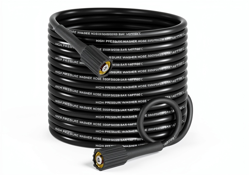 BEEWEEL pressure washer hose in use on a driveway