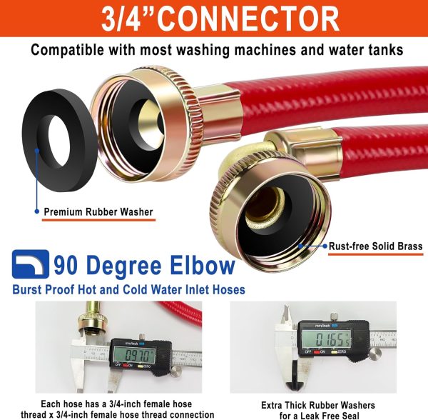 Fetechmate Washer Hoses 90 Degree Elbow Stainless Steel-1