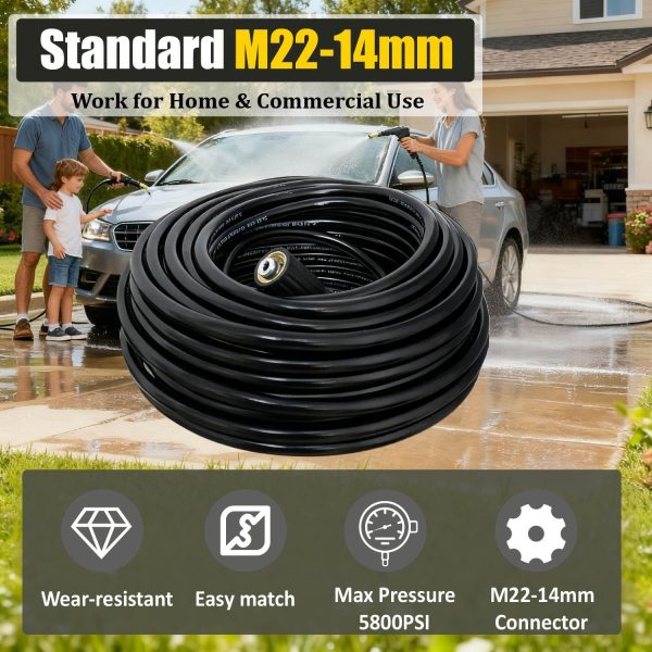 LycorTrade Pressure Washer Hose 100ft Black-2