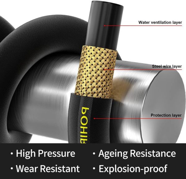 POHIR 25FT Pressure Washer Hose Steel Braided-2