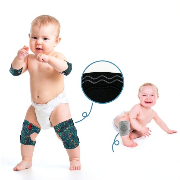 Baby Knee Pads TinyTrek 2-Pack Neoprene Anti-Slip Velcro Adjustable-4