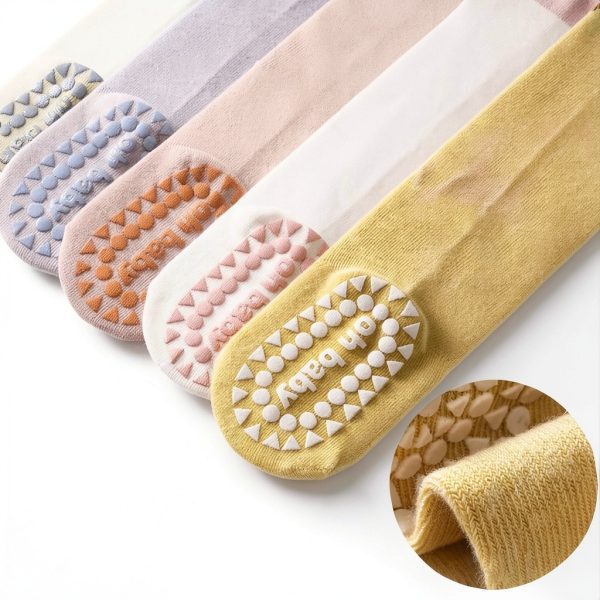 TinySteps Baby Over Knee Leg Warmers - 5 Pair Set, Anti-Skid Grip-1