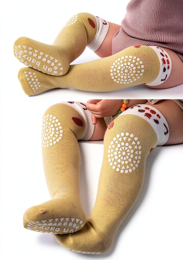 TinySteps Baby Over Knee Leg Warmers - 5 Pair Set, Anti-Skid Grip-7