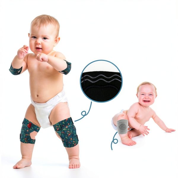Baby Knee Pads 2-Pack Neoprene Adjustable Velcro Unisex Protective-4