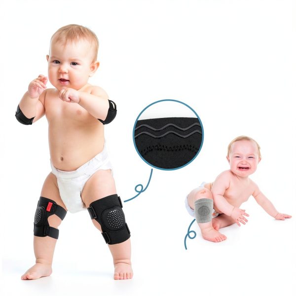 Baby Knee Pads Neoprene Anti Slip Adjustable Velcro TinyTrek-4