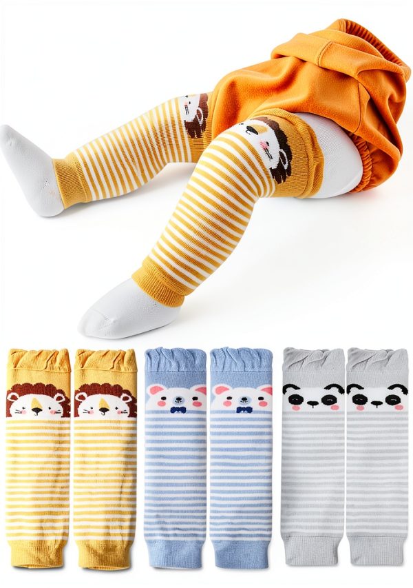 ComfyKids Baby Leg Warmers Set MC181 3‑Pack Animal Patterns-0