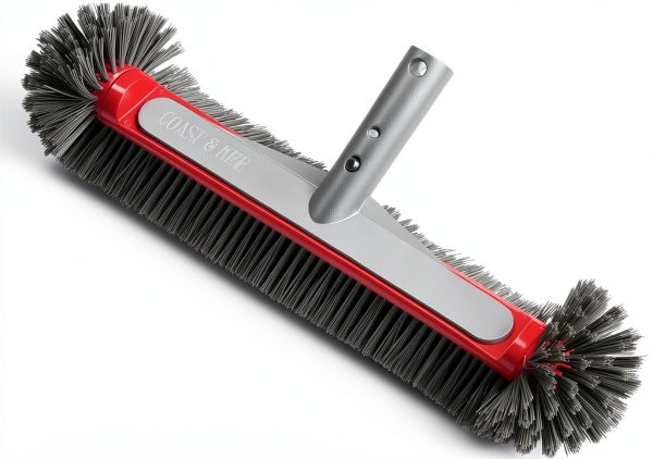 Pool Brush Head Coast & Kee Aluminum Handle 10-Row Nylon Bristles-0