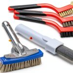 Pool Pumice Stone and 5in Stainless Steel Brush Kit Katikies White-0