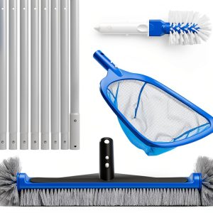 Pool Cleaning Kit 4-in-1 Deluxe PAHTTO Adjustable Pole & Brush Set-0
