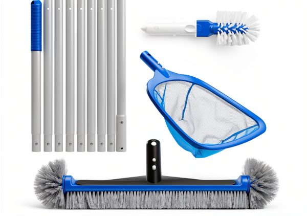 Pool Cleaning Kit 4-in-1 Deluxe PAHTTO Adjustable Pole & Brush Set-0