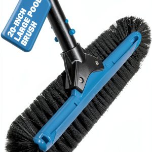 20" Wide Pool Brush WXFANA Heavy Duty 12‑Row Soft Bristle Vinyl Safe-0