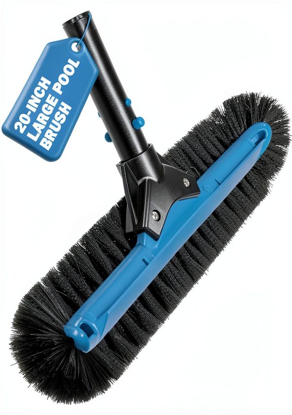 20" Wide Pool Brush WXFANA Heavy Duty 12‑Row Soft Bristle Vinyl Safe-0