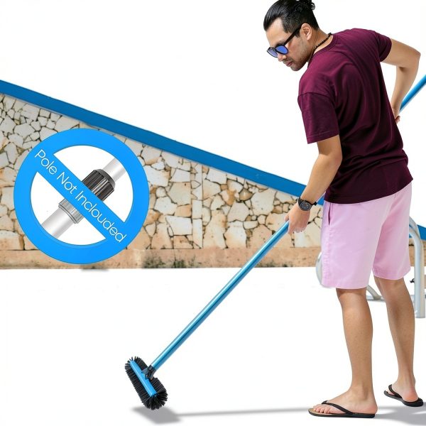 20" Wide Pool Brush WXFANA Heavy Duty 12‑Row Soft Bristle Vinyl Safe-3