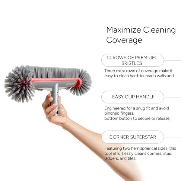 Pool Brush Head Coast & Kee Aluminum Handle 10-Row Nylon Bristles-2
