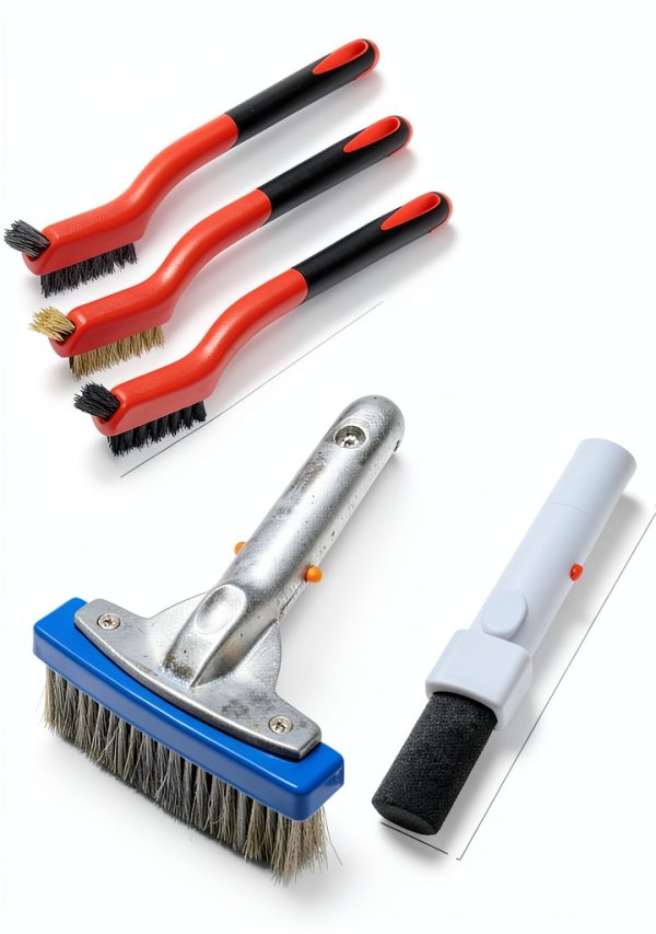 Pool Pumice Stone and 5in Stainless Steel Brush Kit Katikies White-5