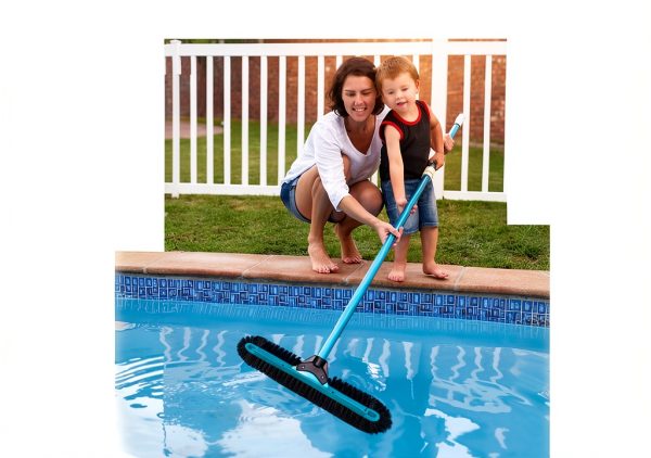 20" Wide Pool Brush WXFANA Heavy Duty 12‑Row Soft Bristle Vinyl Safe-6