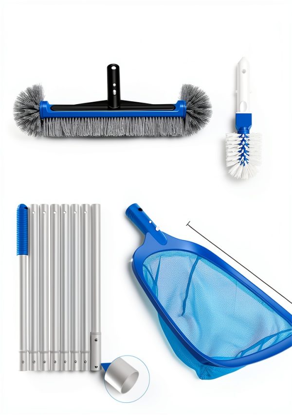 Pool Cleaning Kit 4-in-1 Deluxe PAHTTO Adjustable Pole & Brush Set-1
