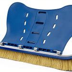Pool Brush with Brush Tail for Cleaning Pool Walls Using Water Pressure, 18" Tough Plastic Bristles Pool Brush Head with EZ Clips Fit Most Poles (Pole not Included)-0