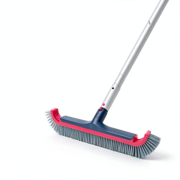 Swimming Pool Brush with Pole - 17.5" Wall Brush with 10FT Adjustable Aluminum Pole, Nylon Bristles, Curved Ends, EZ Clip Handle, Pool Brush for Cleaning Walls, Tiles & Floors-4