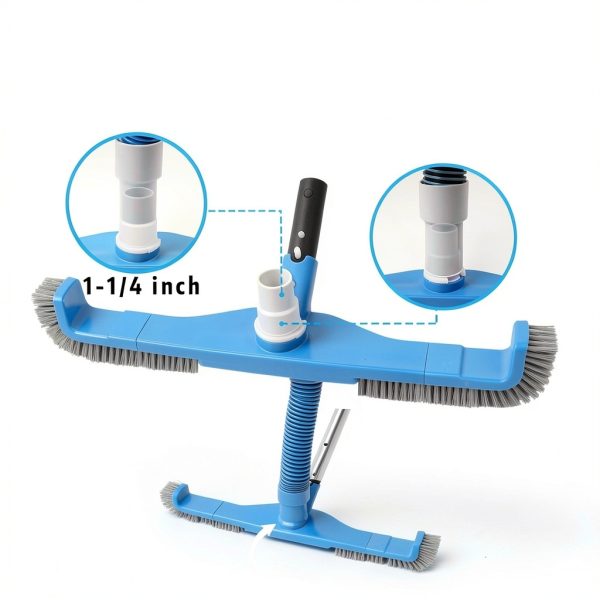 20" 2 in 1 Pool Brush Vacuum Head TidyMister Hose Nylon Bristles-2