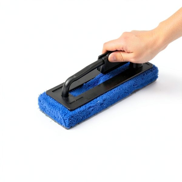 3 Pcs Hand-Held Pool Scrub Brush, Bathroom Scouring Pad, Non-Scratch Bathtub Scrubber with Handle, Cleaning Sponge for Shower Tile, Bathtube Sink Spas Tubs & Swimming Pool Step(red, blue, green)-5