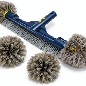 Pool Brush POOLAZA 18” & 20” Detachable Round-End for Inground Pools-0