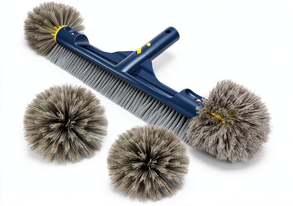 Pool Brush POOLAZA 18” & 20” Detachable Round-End for Inground Pools-0