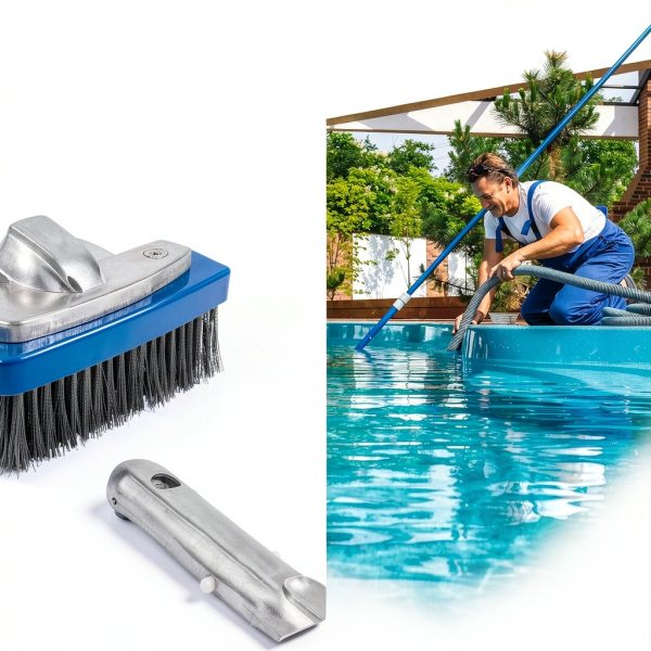 BlueStars 5in Swimming Pool Brush with Stainless Steel Bristles-3