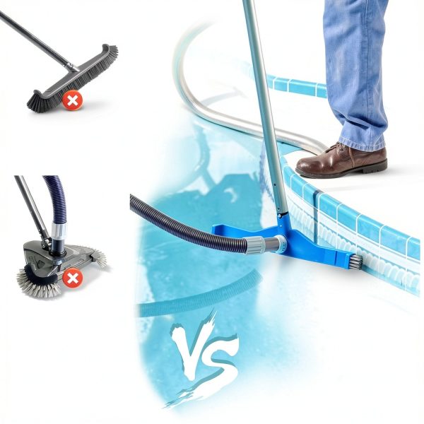20" 2 in 1 Pool Brush Vacuum Head TidyMister Hose Nylon Bristles-3