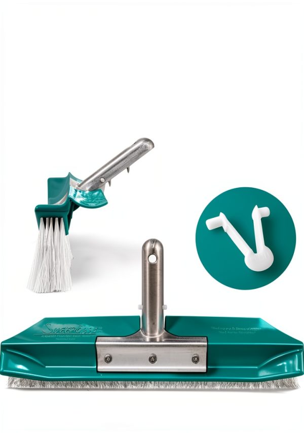 Swimming Pool Brush SweepEase 18" Pro Series Green Poly Bristle Brush-3