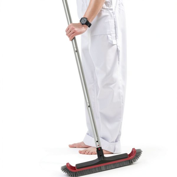 Swimming Pool Brush with Pole - 17.5" Wall Brush with 10FT Adjustable Aluminum Pole, Nylon Bristles, Curved Ends, EZ Clip Handle, Pool Brush for Cleaning Walls, Tiles & Floors-5