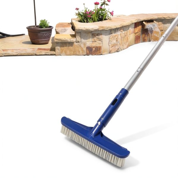 Poolvio Swimming Pool Cleaning Kit, 14'' Brush Head & 50'' Telescopic Aluminum Pole with Fine Mesh Skimmer Net - Perfect for Above Ground Pools, Spas, Hot Tub Fountains Blue (PK0140)-3