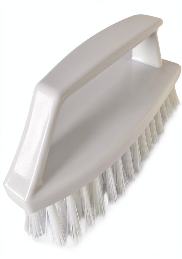 Scrub Brush Unbreakable Handle 6" White Sturdy King Pool Brush-4