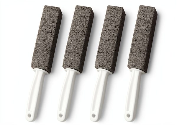 Toilet Pumice Stone 4 Pack with Handle by Aniann Gray Durable Block-0