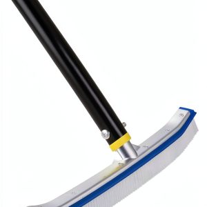 Swimming Pool Brush DEROFIT 6FT Aluminum Pole 18in Nylon Bristle Blue-0