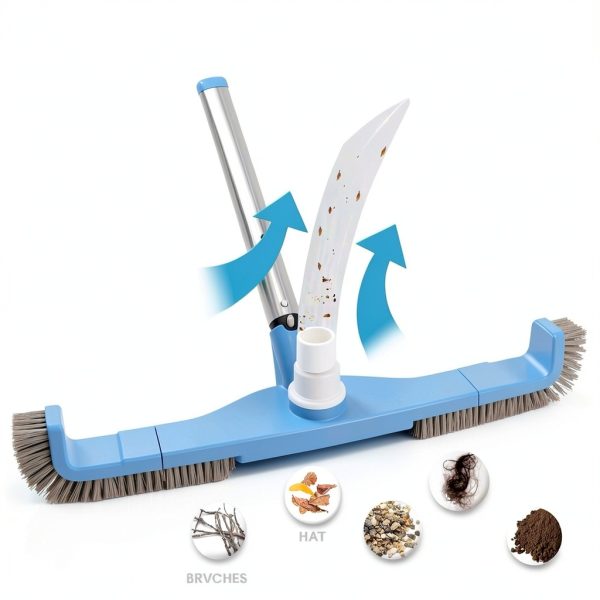 20" 2 in 1 Pool Brush Vacuum Head TidyMister Hose Nylon Bristles-1
