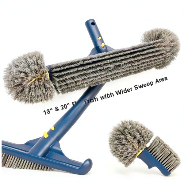 Pool Brush POOLAZA 18” & 20” Detachable Round-End for Inground Pools-3