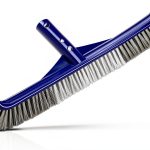 Pool Brush Head, 17" Pool Brushes for Cleaning Pool Walls, Curved Ends High-Efficiency Pool Scrub Brush,Premium Nylon Bristles Pool Brush with EZ Clip-0