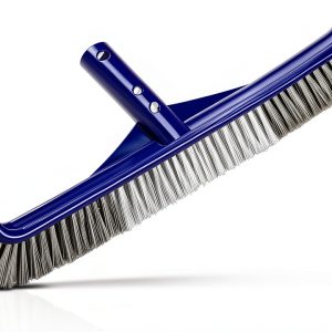 Pool Brush Head, 17" Pool Brushes for Cleaning Pool Walls, Curved Ends High-Efficiency Pool Scrub Brush,Premium Nylon Bristles Pool Brush with EZ Clip-0