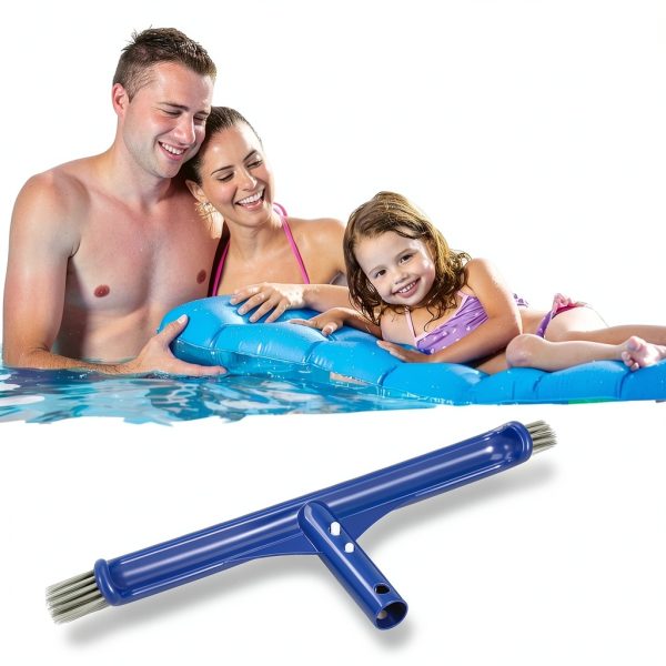 Pool Brush Head, 17" Pool Brushes for Cleaning Pool Walls, Curved Ends High-Efficiency Pool Scrub Brush,Premium Nylon Bristles Pool Brush with EZ Clip-4